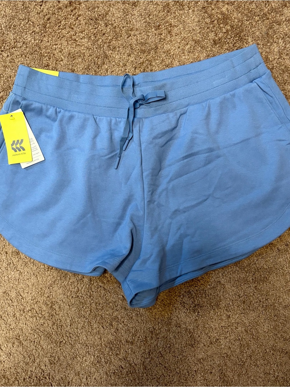 all in motion Dusty Blue High-Rise Athletic Lounge Shorts - Picture 2 of 3
